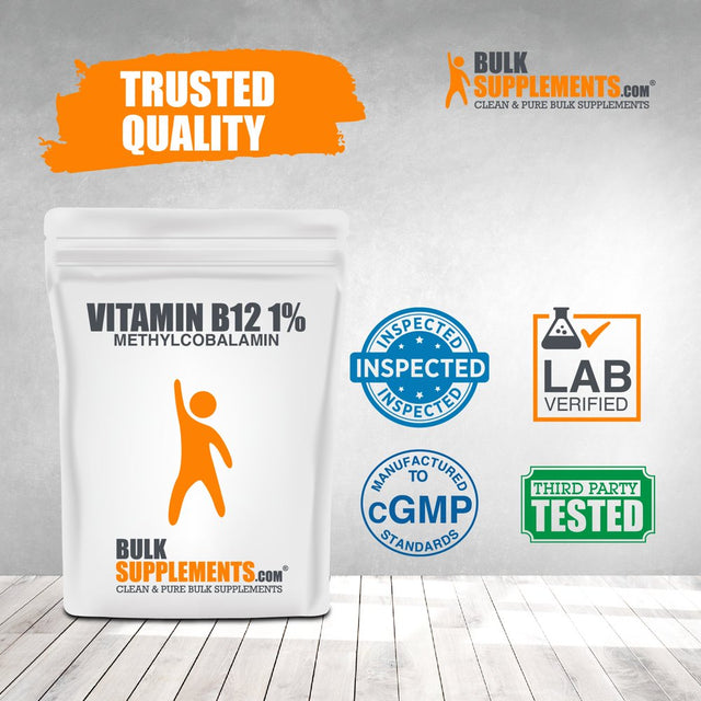 Bulksupplements.Com Vitamin B12 1% Methylcobalamin - B12 Vitamins - Vegan B12 - Energy Vitamins - Vitamin B12 Supplements (100 Grams)