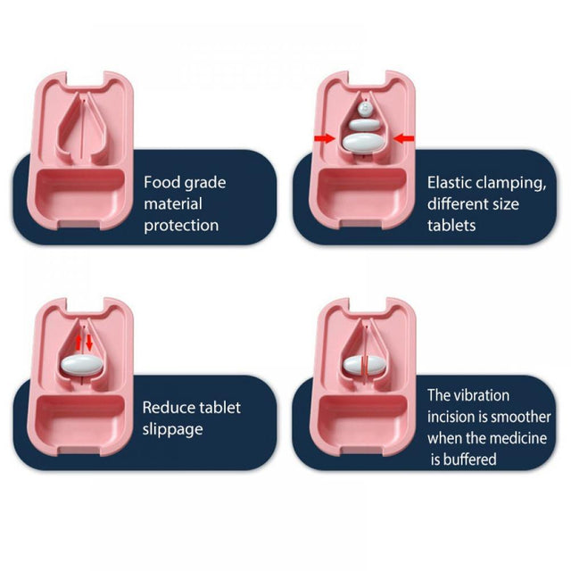 Pill Cutter, Pill Splitter Cutting Small or Large Pills in Half, Pill Crusher Cuts Pills, Vitamins, Tablets, Stainless Steel Blade, Travel Sized