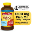 Nature Made Omega 3 Fish Oil 1200Mg One per Day Softgels, Fish Oil Supplements, 290 Count