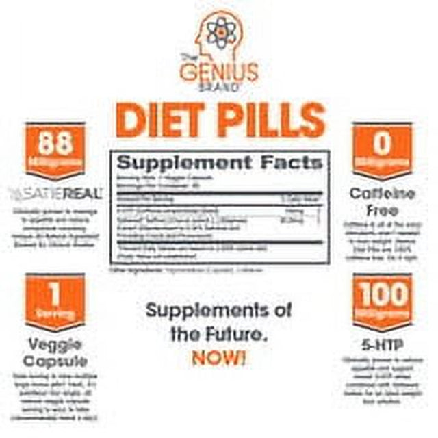 Diet Pill Appetite Suppressant for Weight Loss Fat Burner Thermogenic Supplement, Genius Diet Pills by the Genius Brand