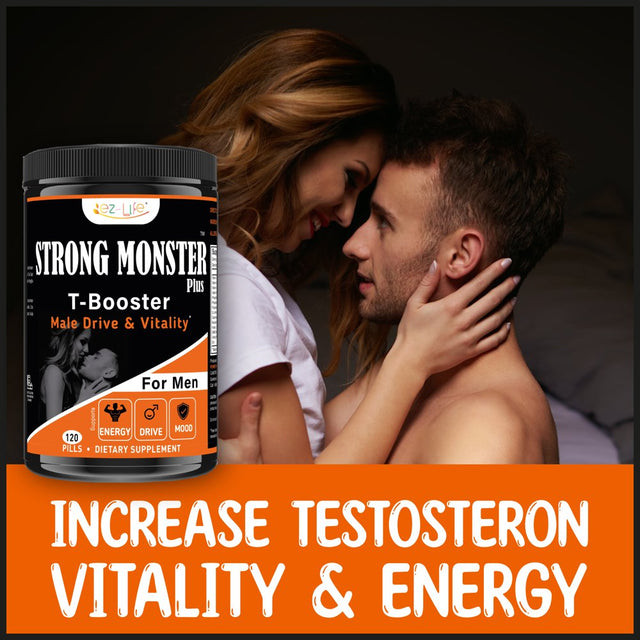 Strongmonster Natural Testosterone Booster for Men, Male Enhancing Vitamin Supplements (120 Caps) by America'S Best Deals