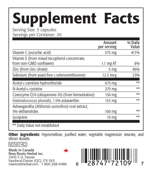 New Roots Herbal Male Fertility | Ashwagandha, Selenium, Lycopene and Eight Other Validated Nutraceuticals | 60 Veggie Caps