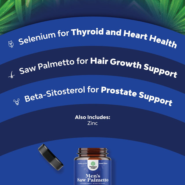 Saw Palmetto for Men with Beta Sitosterol - Saw Palmetto Extract Prostate Health Supplement for Men for Bladder Control and Prostate Support - Thickening Hair Supplement for Hair Growth for Men