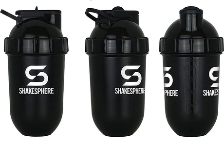 SHAKESPHERE Tumbler: Protein Shaker Bottle and Smoothie Cup, 24 Oz - Bladeless Blender Cup Purees Raw Fruit with No Blending Ball - Drink Powder Mix Shake Mixer for Pre Workout, Gym (Glossy White)