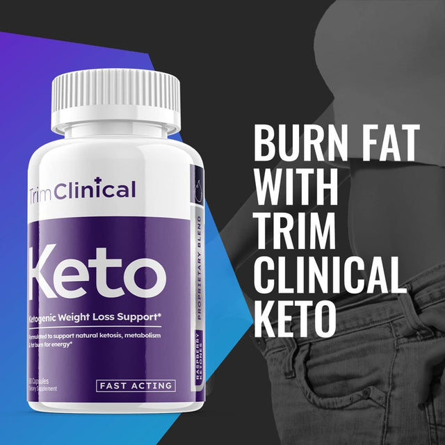 (1 Pack) Trim Clinical Keto - Supplement for Weight Loss - Energy & Focus Boosting Dietary Supplements for Weight Management & Metabolism - Advanced Fat Burn Raspberry Ketones Pills - 60 Capsules