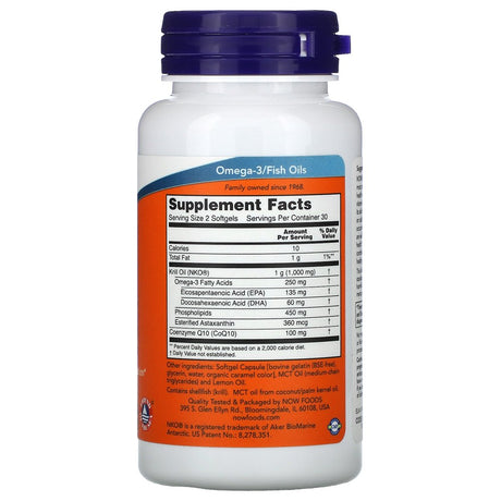 NOW Foods Krill & Coq10, 60 Softgels