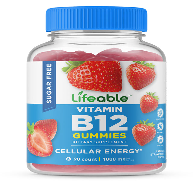 Lifeable Sugar Free B12, 1000 Mcg, 90 Gummies