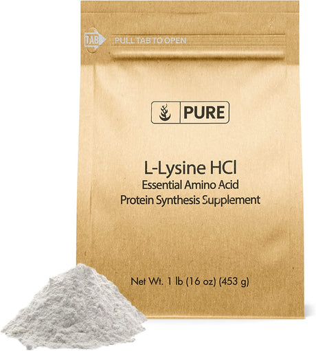 Pure Original Ingredients L-Lysine Hcl (1Lb) Alpha Amino Acid, Non-Gmo, Gluten-Free