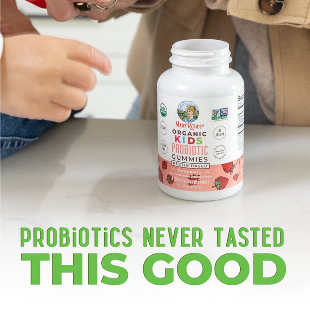 Maryruth'S | USDA Organic Kids Probiotic Gummies | 2.5 Billion CFU | Strawberry Flavor | Vegan, Non-Gmo | 60 Count | Unisex