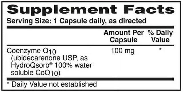 H2Q Coq-10 (8X Absorption) 100Mg (NON-GMO) 60 Vegecaps