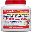 Mason Natural Liquid Calcium 1200 Mg with D3 2000 IU Softgels 60 Ea (Pack of 2)