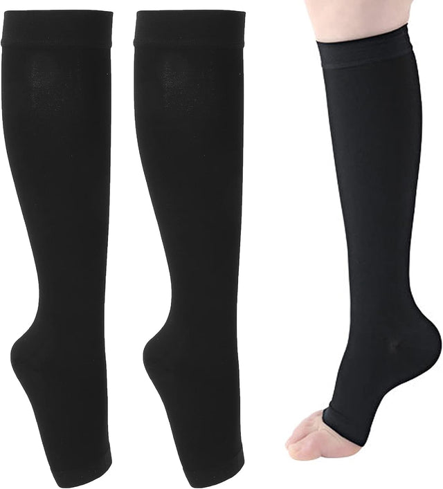 Toeless Compression Stockings, Compression Socks Absorb Sweat Soft Comfortable for Dating for Daily Use(M)