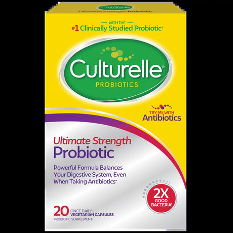 Culturelle Ultimate Strength Probiotic Capsules, Digestive Health for Men and Women, 20 Count