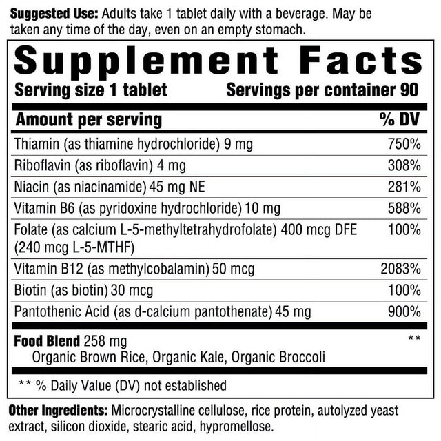 INNATE Response Formulas B Complex - B Vitamin Supplement - Supports Cellular Energy Production and Metabolism - Vegan, Kosher, Non-Gmo Project Verified - Made without 9 Food Allergens - 90 Tablets