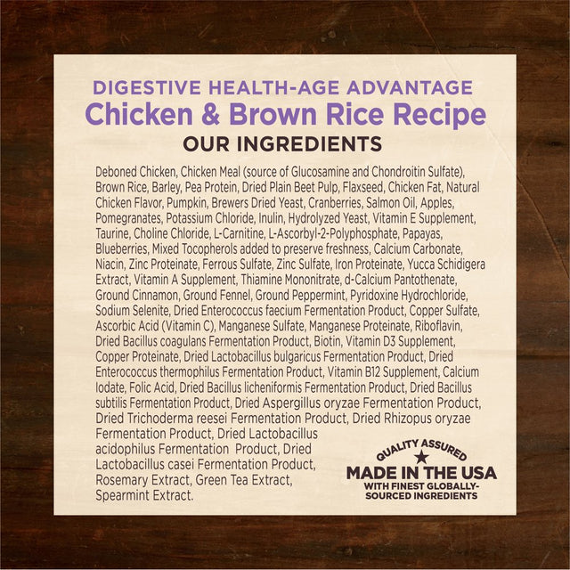 Wellness CORE Digestive Health Senior Dry Dog Food with Grains, 24 Pound Bag, Age Advantage 7+ Years Old, Chicken Dog Food, Sensitive Stomach