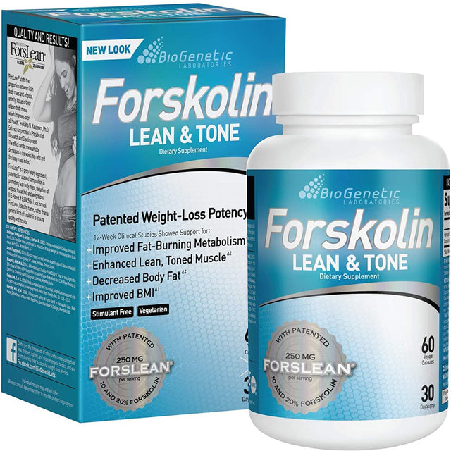 Biogenetic Labs Forskolin Lean & Tone - Weight Loss Pills - Body Toning Formula Fat Burner and Maintenance of Muscle Mass for Men and Women Appetite Suppressant - 60 Capsules - Vegetarian