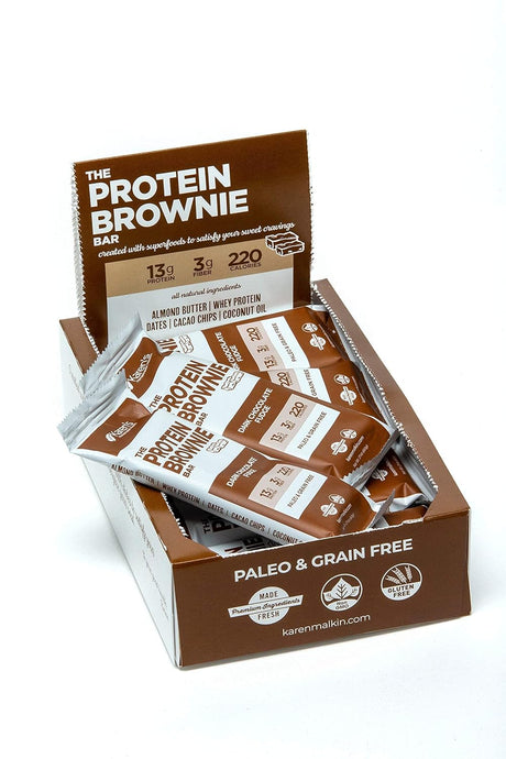 The Protein Brownie Bar 12 Bars per Box | Dark Chocolate Fudge | Gluten Free | NON-GMO | Paleo | 13G Protein | 2-Day Shipping.