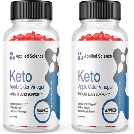 (2 Pack) Applied Science Keto ACV Gummies - Supplement for Weight Loss - Energy & Focus Boosting Dietary Supplements for Weight Management & Metabolism - Fat Burn - 120 Gummies