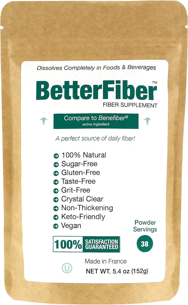 Betterfiber - Prebiotic Fiber Supplement [100% Generic Equivalent of Leading Brand] ⊘ Non-Gmo Gluten-Free Vegan OU Kosher Certified - 5.4Oz/152G (38 Servings)