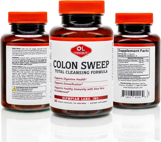 Olympian Labs Colon Sweep, 60 Veggie Capsules, Digestive Health, Detoxification, Healthy Immune System, 30 Servings