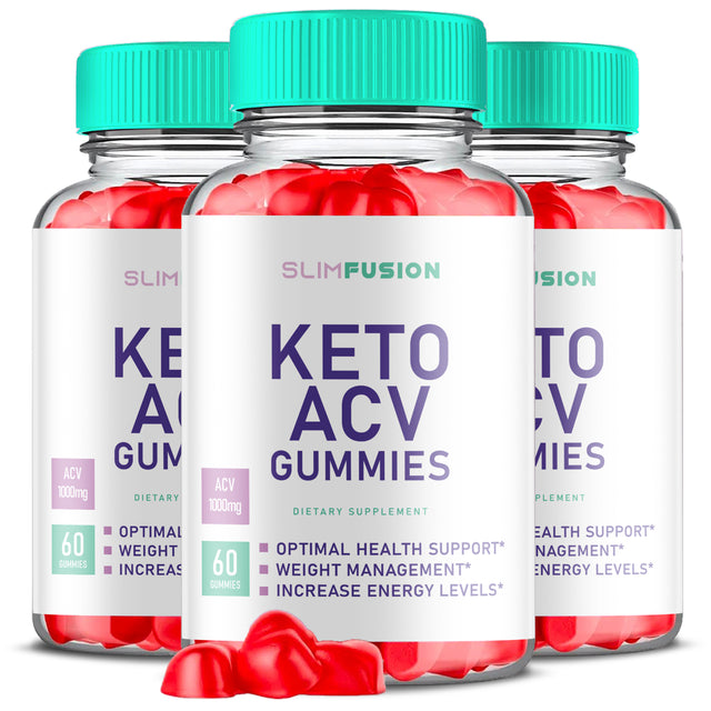 (3 Pack) Slim Fusion - Keto ACV Gummies - Apple Cider Vinegar Supplement for Weight Loss - Energy & Focus Boosting Dietary Supplements for Weight Management & Metabolism - Fat Burn - 180 Gummies