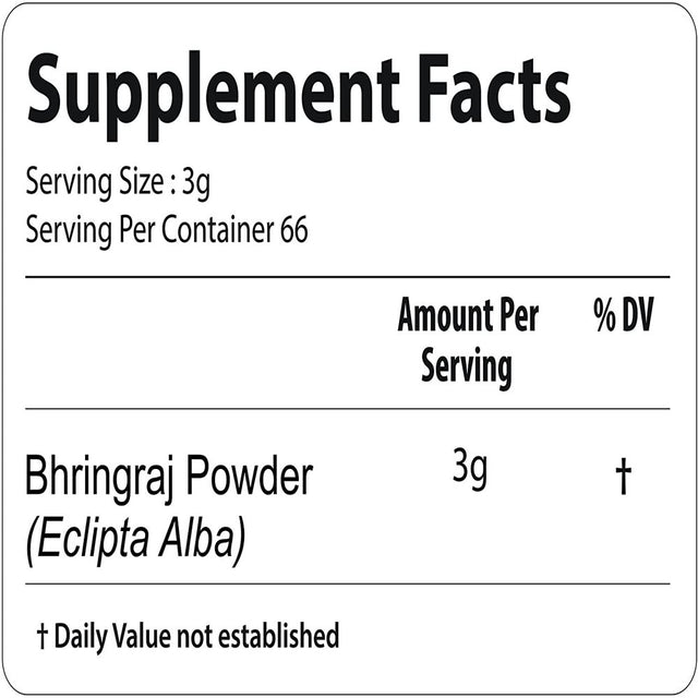 Bhringraj Powder (Eclipta Alba) – Ideal Hair Tonic 7 Oz (200 Gm) |Pure & Natural Herbal Supplement | Externally for Strengthening Hair Follicles & Hair Growth| Bixa Botanical