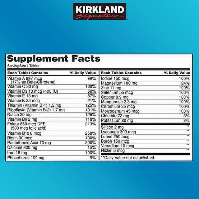 Kirkland Signature Daily Multi, 500 Tablets