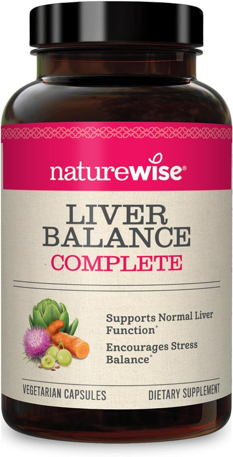 Naturewise Liver Detox Cleanse Supplement (30 Servings) Triple Repair Formula with Milk Thistle, Turmeric, Reishi & Kudzu to Encourage Toxin Removal & Support Normal Function (60 Veg Capsules)