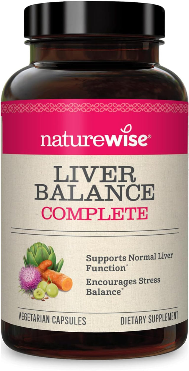 Naturewise Liver Detox Cleanse Supplement (30 Servings) Triple Repair Formula with Milk Thistle, Turmeric, Reishi & Kudzu to Encourage Toxin Removal & Support Normal Function (60 Veg Capsules)