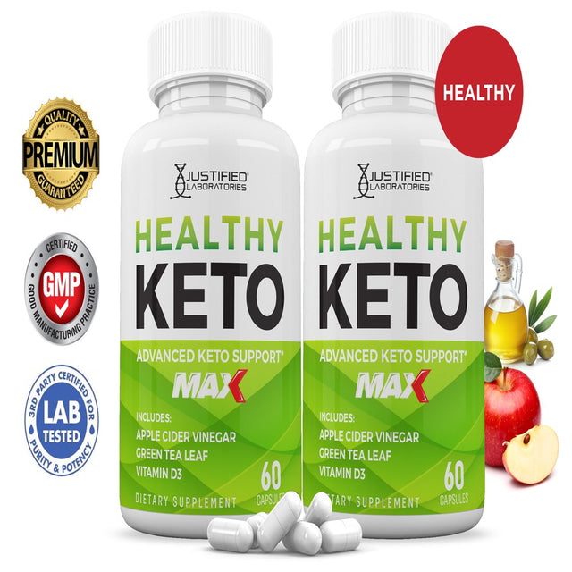 (2 Pack) Healthy Keto ACV MAX Pills 1675Mg Dietary Supplement 120 Capsules