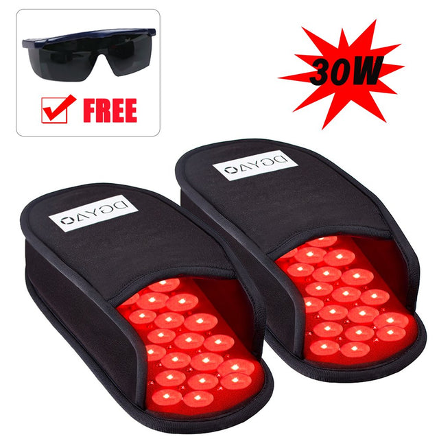 DGYAO Red Light Therapy Devices with 880Nm near Infrared Light Slippers for Feet Toes Pain Relief LED Light Therapy (Two Pads)