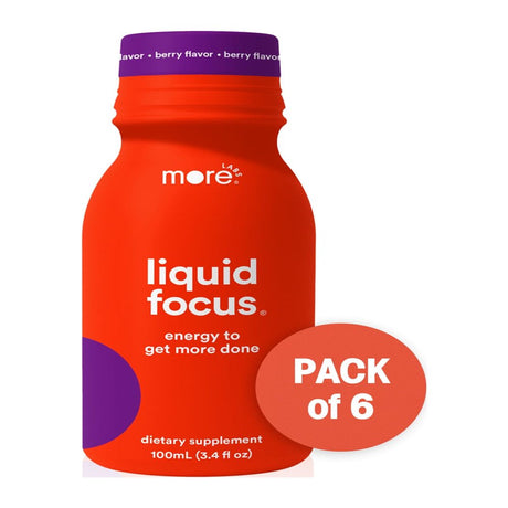 More Labs Liquid Focus, Nootropic Smart Drink with Powerful Antioxidants and Adaptogenic Herbs for Energy and Concentration, Energy Shot, 150Mg Caffeine