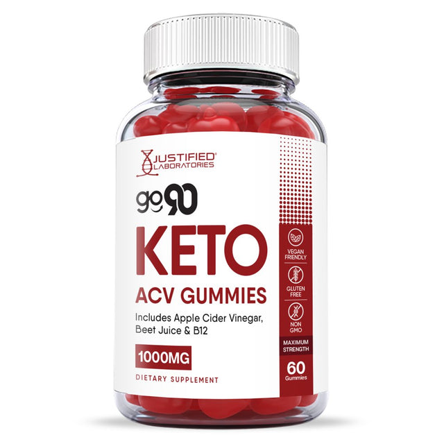 (3 Pack) Go 90 Keto ACV Gummies 1000MG Dietary Supplement 180 Gummys