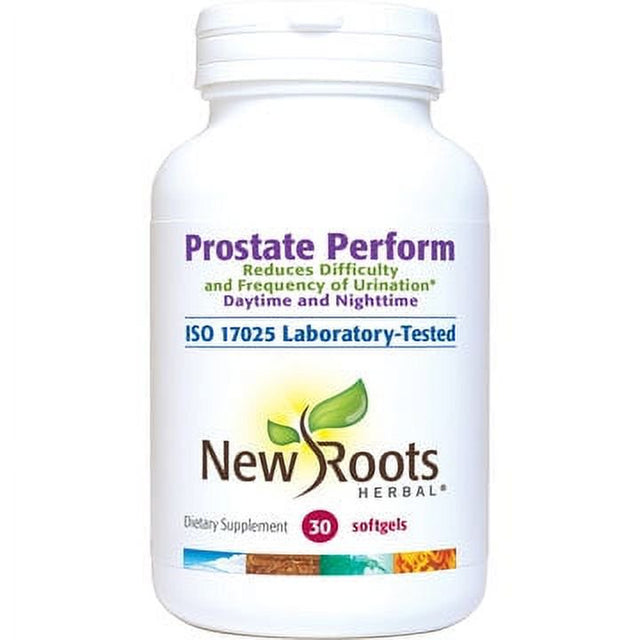 New Roots Herbal Prostate Perform Supplement - 30 Softgels - Saw Palmetto with Vitamins & Zinc. Relieves Weak Urine Flow, Incomplete Voiding, Frequent Urination, Works in 7 to 10 Days