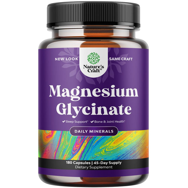 Pure Magnesium Glycinate Capsules for Adults - High Absorption Chelated Magnesium Glycinate for Women and Men Natural Sleep Support Immunity & Bone Health with 400Mg per Serving Elemental Magnesium