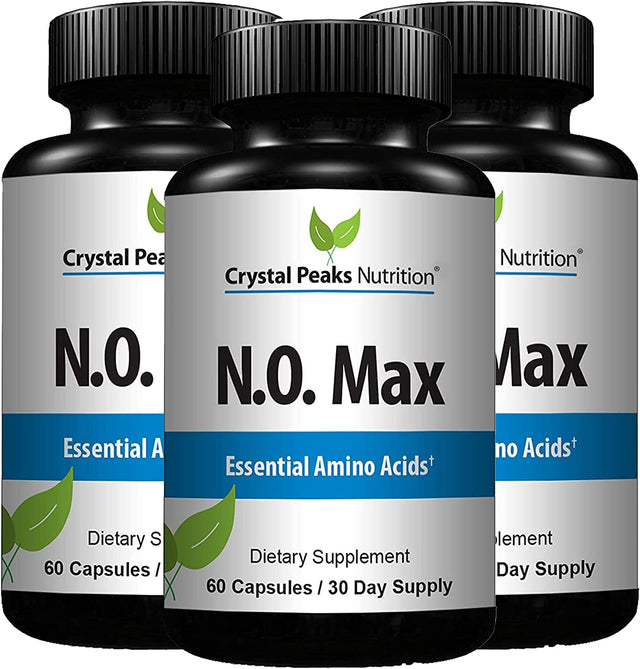 N.O. Max Nitric Oxide Supplement - L Arginine, Citrulline Malate, AAKG, Beta Alanine Pre-Workout Performance Amino Acids - 60 Capsules