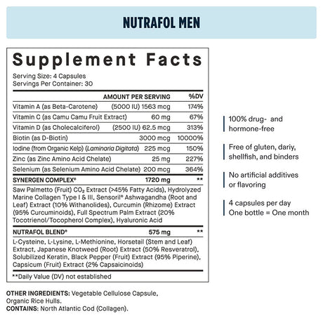 NUTRAFOL for MEN - Hair Supplement for Hair Growth 3 Pack