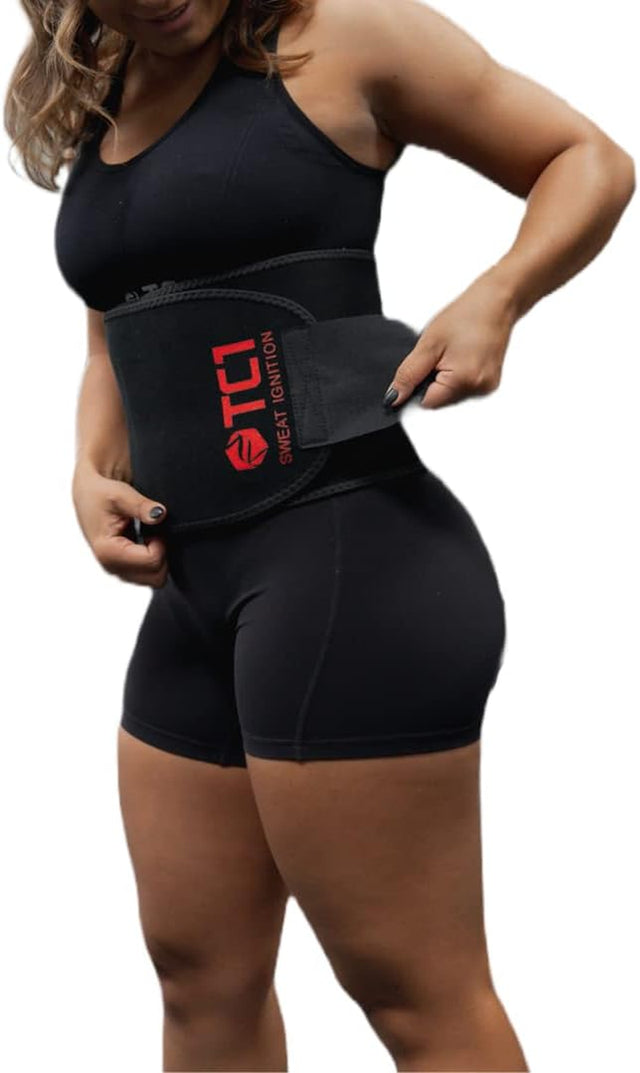 TC1 Waist Sweat Belt Including Sculpt Gel and Advanced Topical Sweat Workout Enhancer with Capsaicin