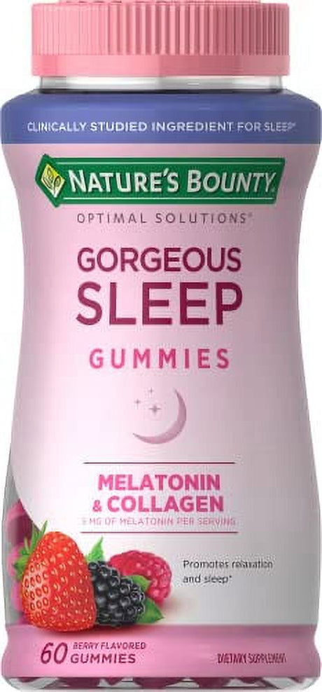 Nature'S Bounty Optimal Solutions Gorgeous Sleep Melatonin 5Mg Gummies, 60 Count