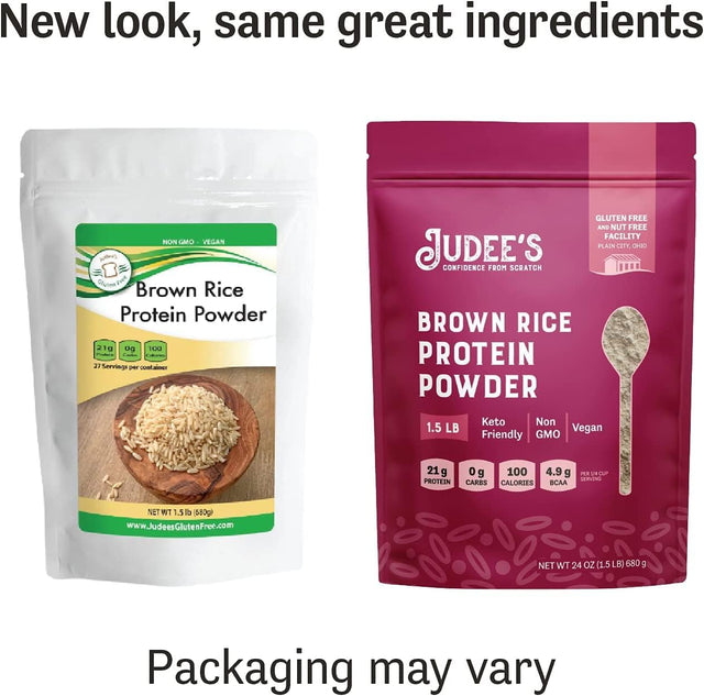 Judee’S Brown Rice Protein Powder (80% Protein) 1.5 Lb - 100% Non-Gmo and Sprouted - Dairy-Free and Keto-Friendly - Gluten-Free and Soy-Free - Plant-Based Protein