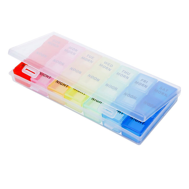 HEQUSIGNS Weekly Pill Organizer 3 Times a Day, 7 Day Pill Box Container, Portable Travel Medicine Case for Medication, Vitamin, Fish Oil, Supplements