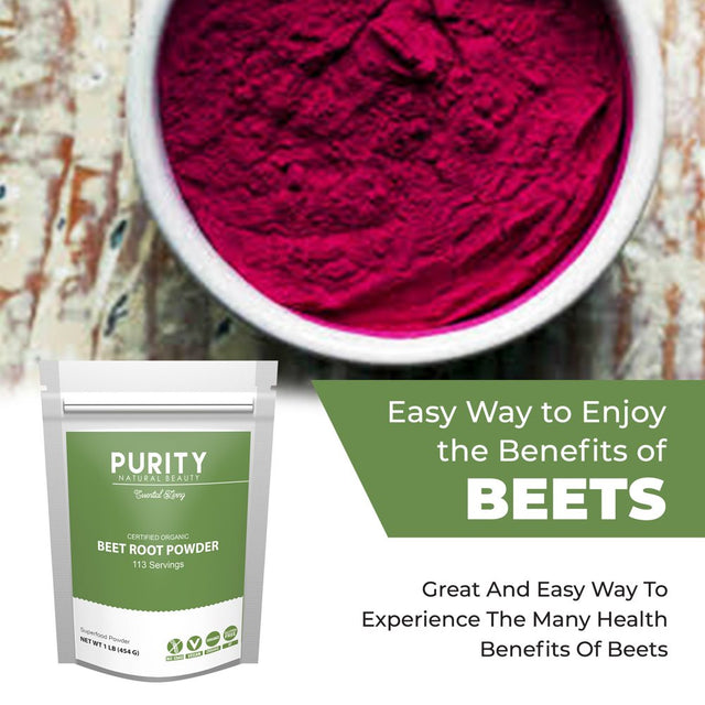 Organic Beet Root Powder - Beetroot Extract - Beet Root Juice Supplements Rich in Nitric Oxides for Energy Booster, Super Beats Flavor for Delicious Smoothie, Vegan Friendly, Water Soluble (Pack of 2)