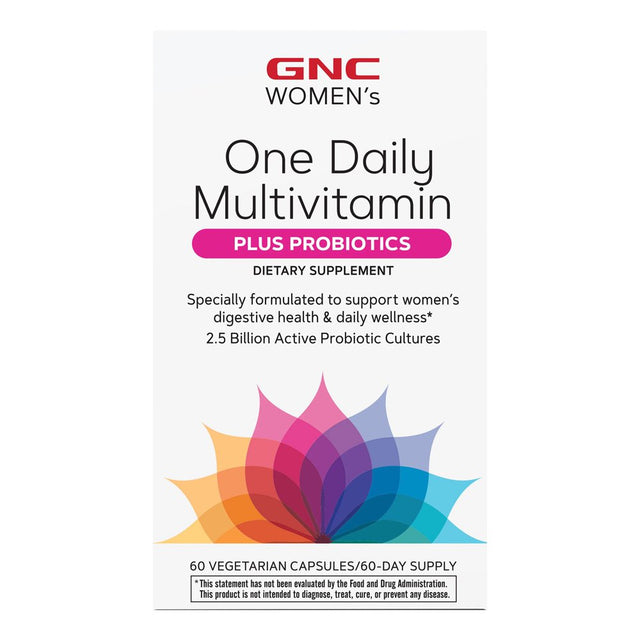 GNC Women'S Multivitamin + Probiotics, 60 Capsules, One Daily Vitamins & Minerals plus Digestive Health for Women