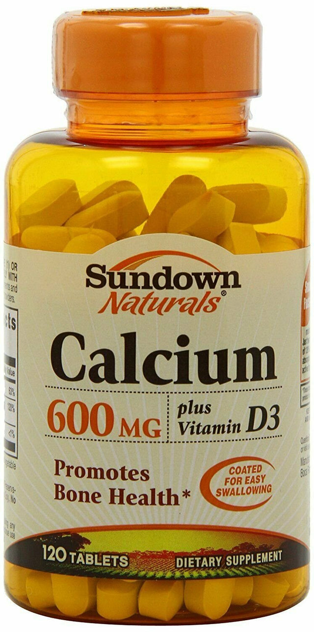 Sundown Naturals Calcium 600Mg + Vitamin D3, Promotes Bone Health, 120 Ct