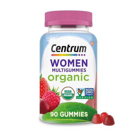 Centrum Women'S Organic Multigummies, Women'S Multivitamin Gummies, Organic Multivitamin for Immune Support, Metabolism, and Appearance - 90 Count