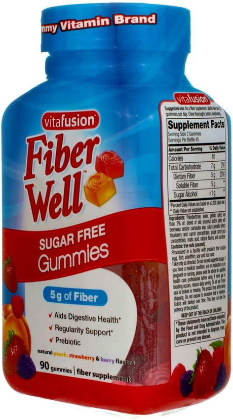 Vitafusion, Fiber Well Gummies, Fiber Supplement, Assorted Flavors - 90 Gummies, Pack of 4