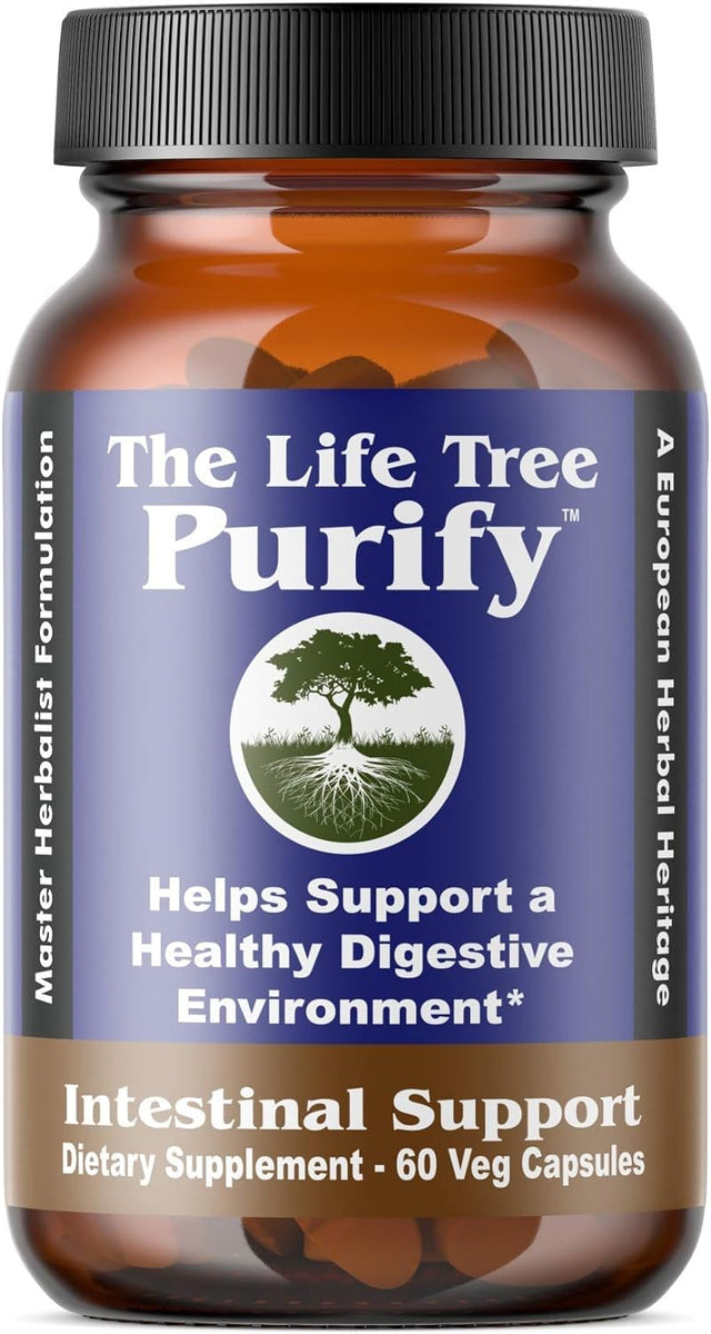 Life Tree Purify Intestinal Support plus Daily Colon Cleanse Detoxify Kit 120 Capsules - Lactobacillus Acidophillus - Natural Herbal for Digestive Health