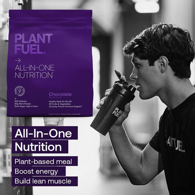 Vegan All-In-One Nutrition Meal Replacement, Chocolate - Superfood Packed, Vegan, 20G Protein, 5G Fiber, with Daily Immunity Protection - 20 Servings, 1.94 LBS