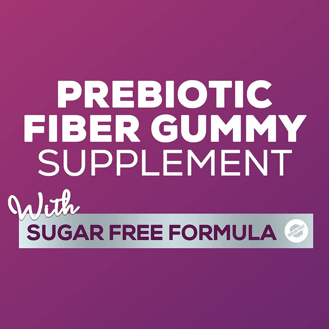 Sugar-Free Fiber Supplement Gummies for Adults - 4G Soluble Fiber per Serving - Natural Prebiotic Fiber Gummies Support Daily Digestive Health & Regularity - Plant Based & Berry Flavor - 60 Gummies