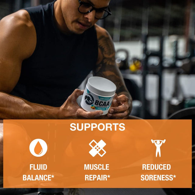 Honey Badger BCAA + EAA Amino Acids Electrolytes Powder, Bcaas + L-Glutamine, Keto, Vegan, Sugar Free for Men & Women, Hydration & Post Workout Muscle Recovery Drink Mix, Peach Mango, 30 Servings